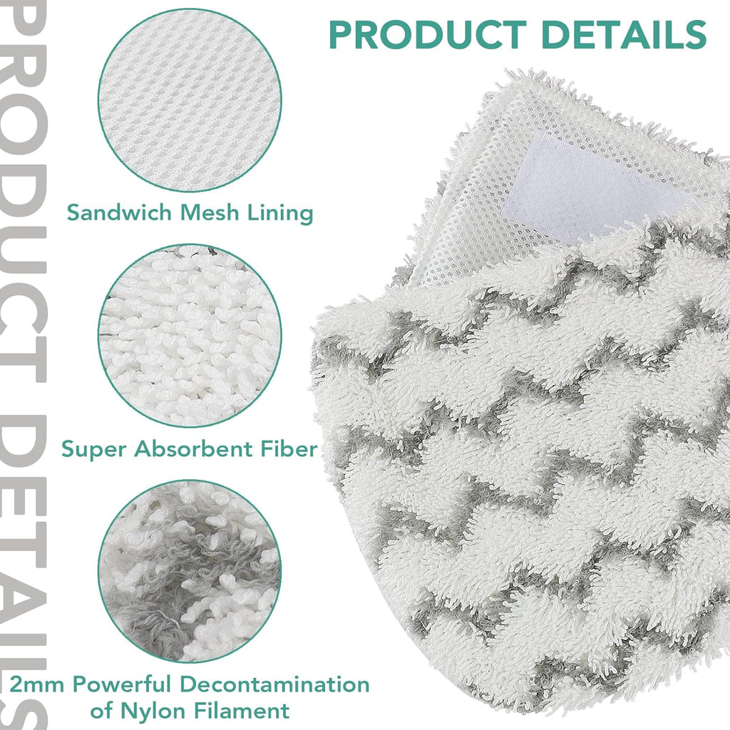 Sgizoku S1000 S2001 Steam Mop Replacement Pads for Shark Steam Mop S1000 S1000A S1000C S1000WM S10001C S1200 & S2001 SteamSpot Steam Mop - Dirt Grip, Washable & Reusable for All Floor Clean - 5Pack