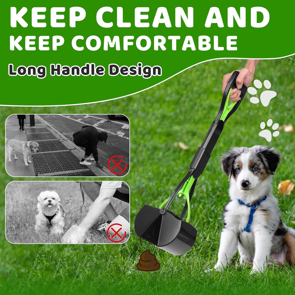 Dog Poop Trash Can Outside with Foldable Pooper Scooper, 20L/5Gallon Dog Waste Trash Can with Lid and 100 Bags, Pedal and Removable Inner Waste Bin, Black