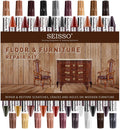 SEISSO 18 Colors Wood Wax Sticks ＆ Wood Markers Furniture Repair Kit - Set of 39 - Wood Floor Scratch Repair, Furniture Markers Touch Up Restore Wood Floors, Tables, Holes, Laminate, Carpenters