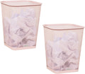Mind Reader Mesh Trash Can, Square Wastebasket for Office or Home, 5 Gallon Capacity, Metal Mesh, Set of 2, Pink