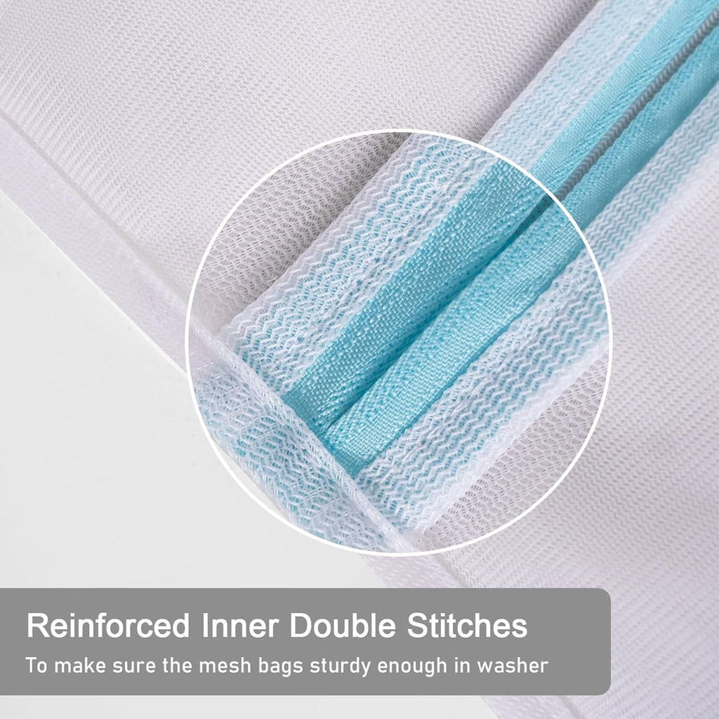 Polecasa 2Pcs 24 x 24 Inches Extra Durable Fine Mesh Laundry Bags with Sturdy Zipper for Delicates, Protect Clothes in Washing Machine, Laundry Room Essentials for College, Dorm (2 X-Large)