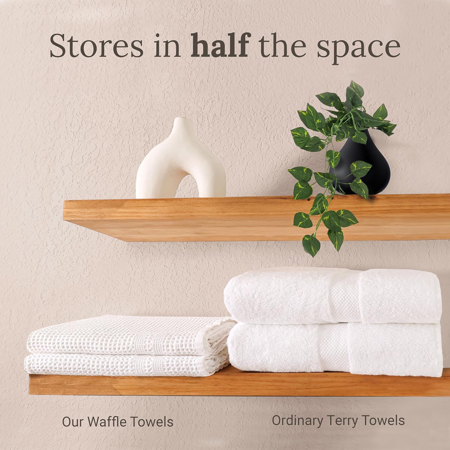 GILDEN TREE Waffle Bath Sheet Large Bath Towels Quick Dry Thin Body Towels, 40x80 Oversized Bath Towels for Adults, 2 Pack Bath Sheet Set, Classic Style (Cream)