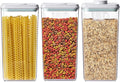 Airtight Food Storage Containers with Lids Pop Up Containers Pasta Organizer for Kitchen Pantry Cereal Snack Flour Sugar Coffee (3pc 3300ml / 3.48qt)