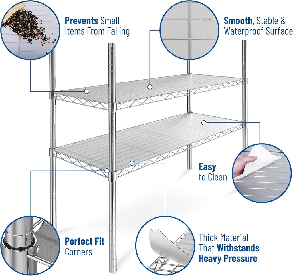 Sterling Shelf Liners for Wire Shelf System: Set of 5 in Graphite: 14 x 30 inch: Plastic Wire Shelving Mats