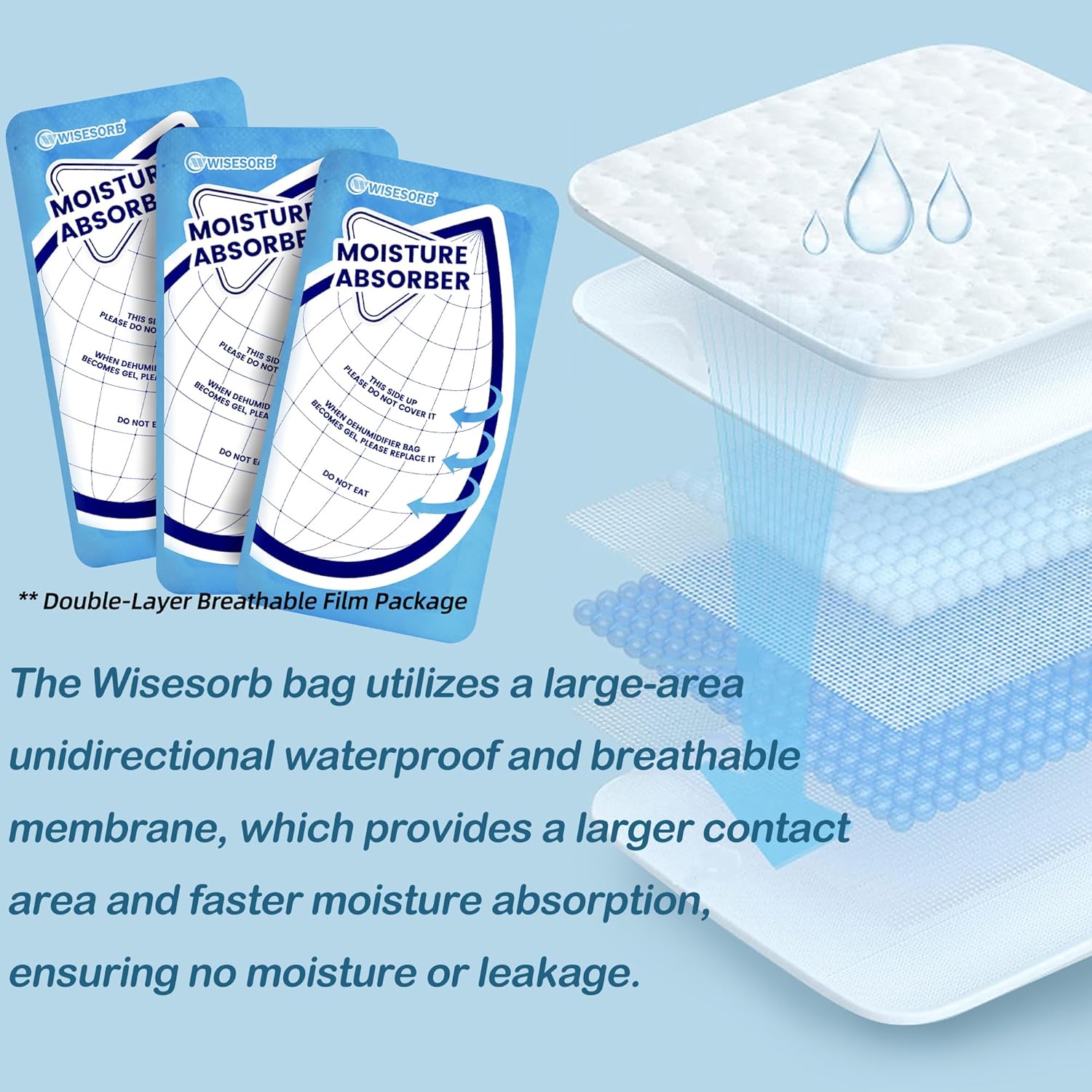 25 Gram 10 Packs Moisture Absorbers Packs, Leakproof Desiccant Dehumidifier Bags for Bathrooms, Basements, Rvs, Humidity Absorbers Packets for Closet