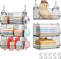 3 Tier Closet Hanging Shelves with Divider, Extra Large Closet Organizers and Storage, Clothes Hanging Organizer Clothing Sweaters Handbags Clutches Accessories