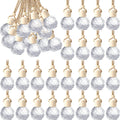 BBTO 50 Pcs Hanging Car Air Freshener Car Diffuser Bottles Empty Glass Perfume Bottle Freshener Diffuser Bottle Pendant for Essential Oil Fragrance Aromatherapy Bottle Ornament(Round Diamond)