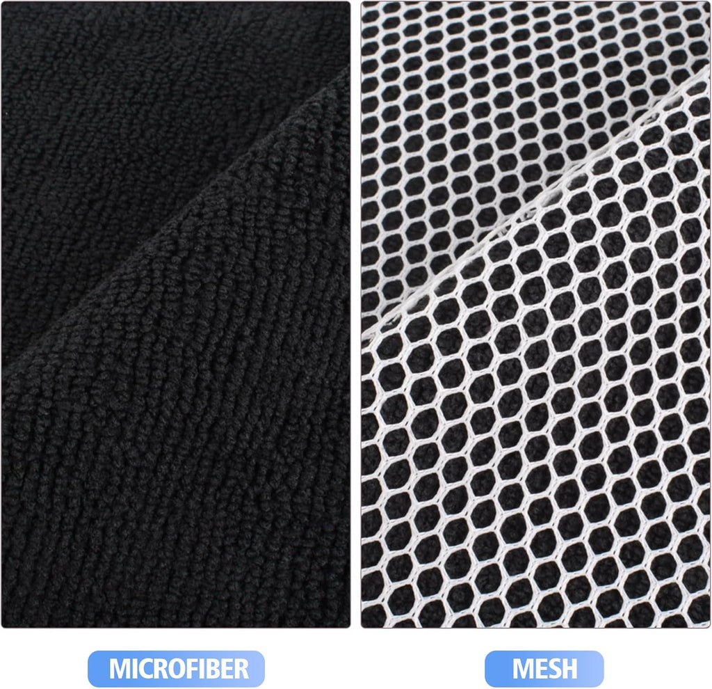 KinHwa Kitchen Washcloths for Dishes Absorbent Microfiber Dish Cloths Quick Dry Dish Rags with Poly Scour Scrub Side Ideal for Kitchen Cleaning (Black, 7inchx7inch 18 Pack)