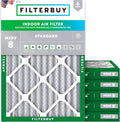 Filterbuy 24x30x2 Air Filter MERV 8 (MPR 700) Dust Defense Replacement (6-Pack), Electrostatic Pleated HVAC AC Furnace Filters, Made in USA (Actual Size: 23.50 x 29.50 x 1.75)
