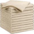 GLIMGLINT Brown Microfiber Cleaning Cloth, 12 Pack Cleaning Towels for Kitchen, Lint Free, Scratch-Free, Highly Absorbent, and Reusable Cleaning Rags for House, Window and Glass, Cars, 14"X12"