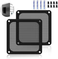 Dust Filter PC 140mm for Computer Cooler Fan/PSU/Routers PVC 50 Mesh, Magnetic Frame PC Fan Dust Mesh PC Cooler Filter Dustproof Computer Fan Grills (PVC, 140 * 140mm, 2pcs, Black)