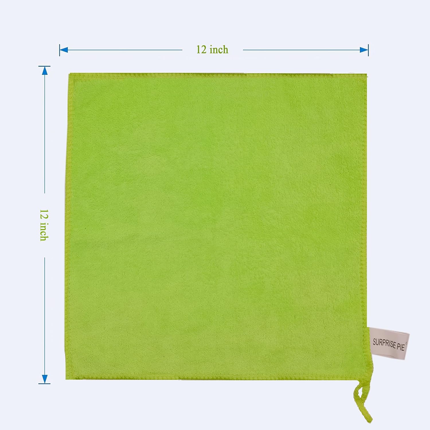 Microfiber Cleaning Cloth for Kitchen Housekeeping Dish Electronics Dust Rags Thick Lint Free Car Wash DryingTowel (12"x12") Green-6 Pack