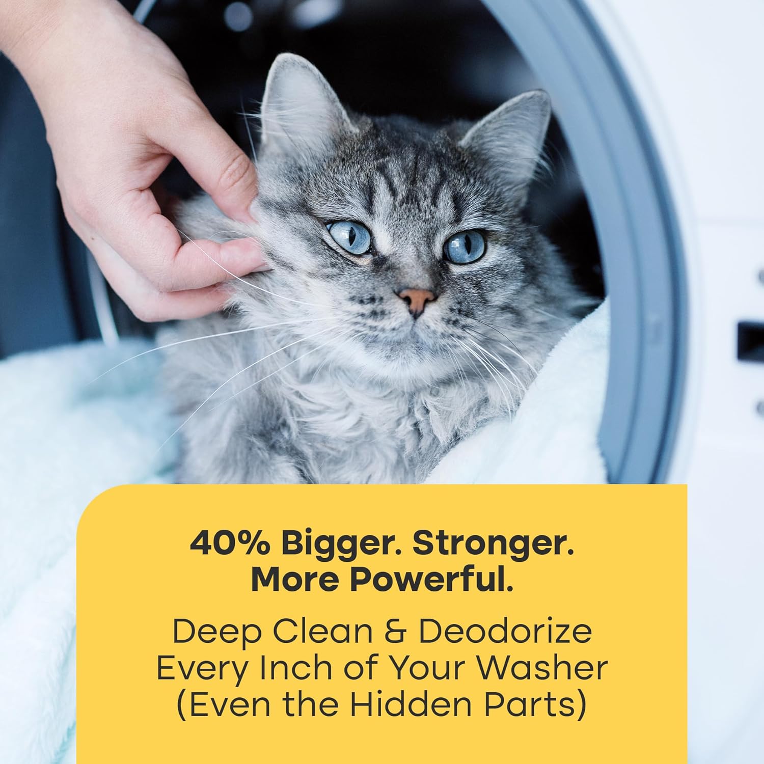 Washing Machine Cleaner Tablets Ultra – 40% Stronger Formula: Designed for Pet Owners, Removes Residue, Grime & Odors, Compatible with HE, Top & Front Load, 24 Pack – 12 Month Supply