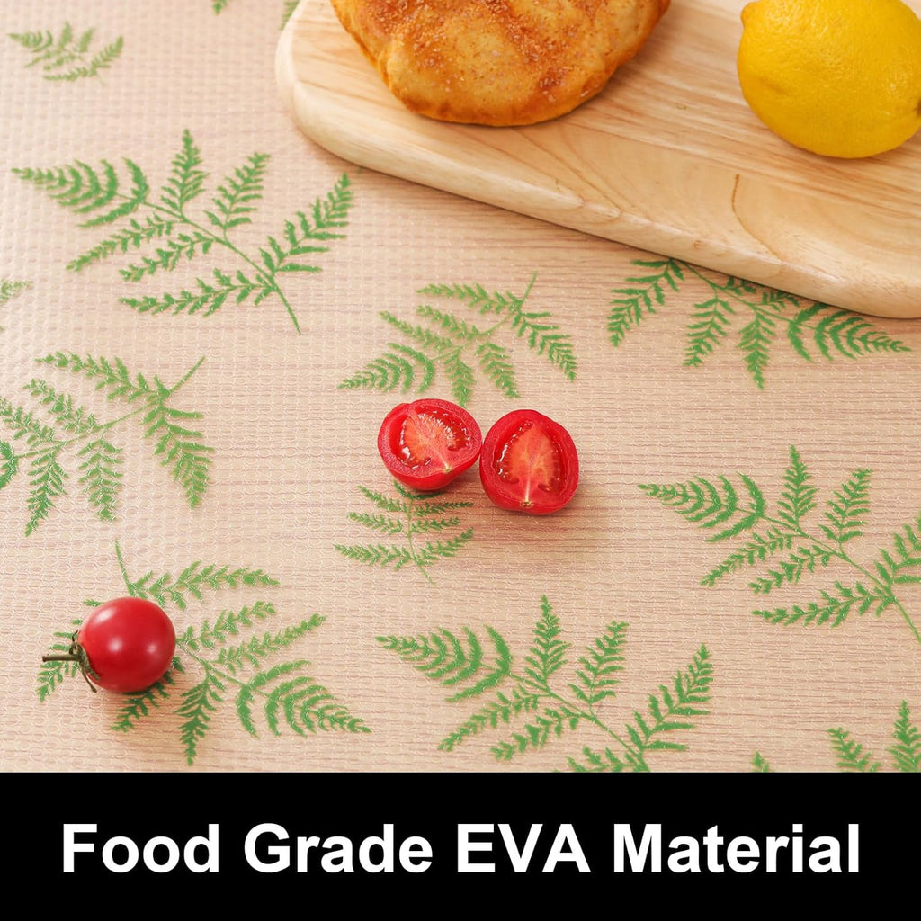 Cooyes Shelf Liners for Kitchen Cabinets Refrigerator Liners Waterproof & Oil-Proof Kitchen Cupboard Liner Drawer Mats EVA Material Non Adhesive Fridge Liner for Shelves