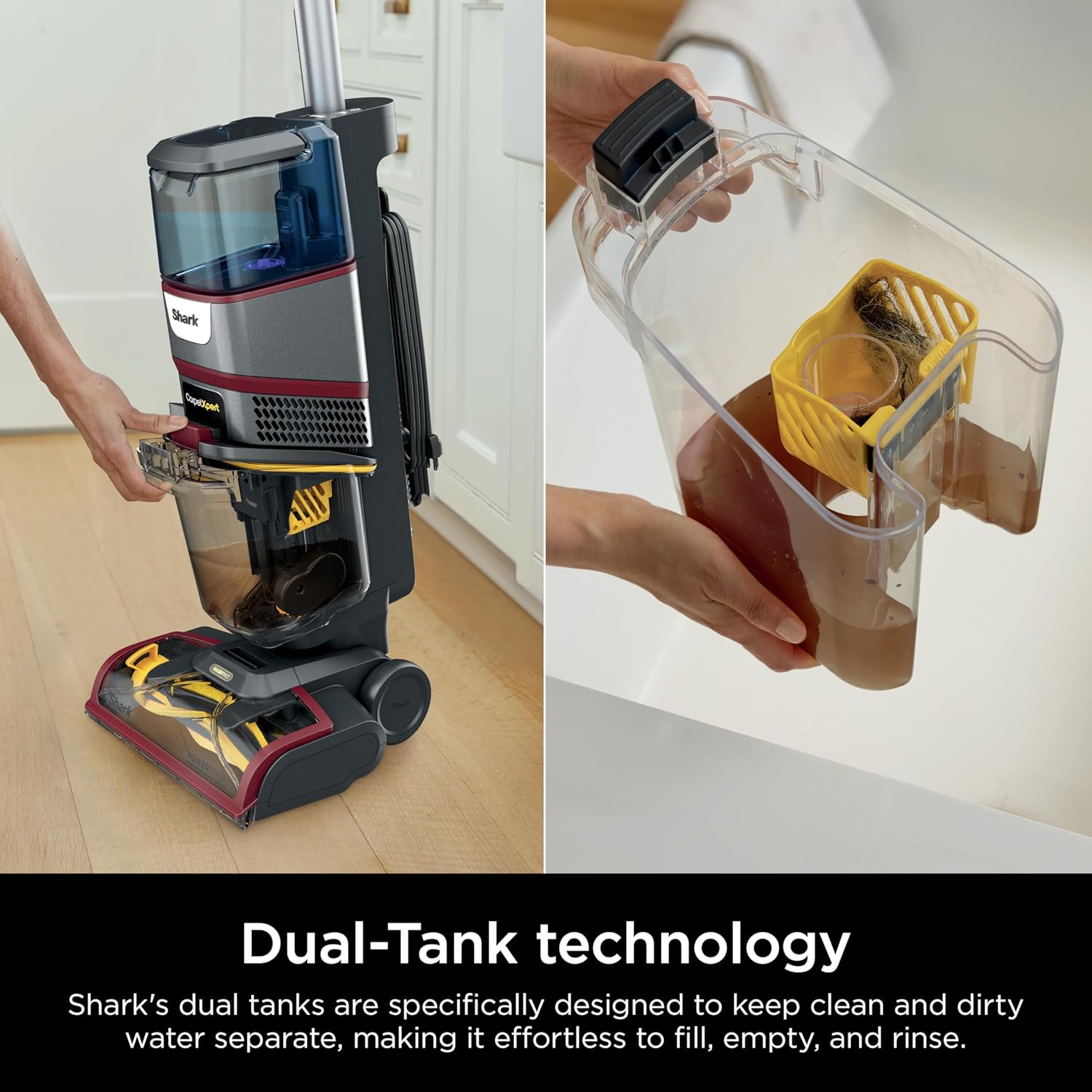 Shark CarpetXpert HairPro Upright Carpet Cleaner, Perfect for Pets, Lightweight & Powerful, Dirt, Grime, Hair & Odor Removal, Carpet Shampooer, Pet Cleaning Solution, Magenta, EX221BRN