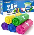 FORID Small Bathroom Trash Bags - 2.6 Gallon Colored Garbage 250 Bags 10 Liter Unscented Waste Can Liners Wastebasket Liner For Home Office (2-3 Gal) - Durable & Thick Trash Bag Multi Colored
