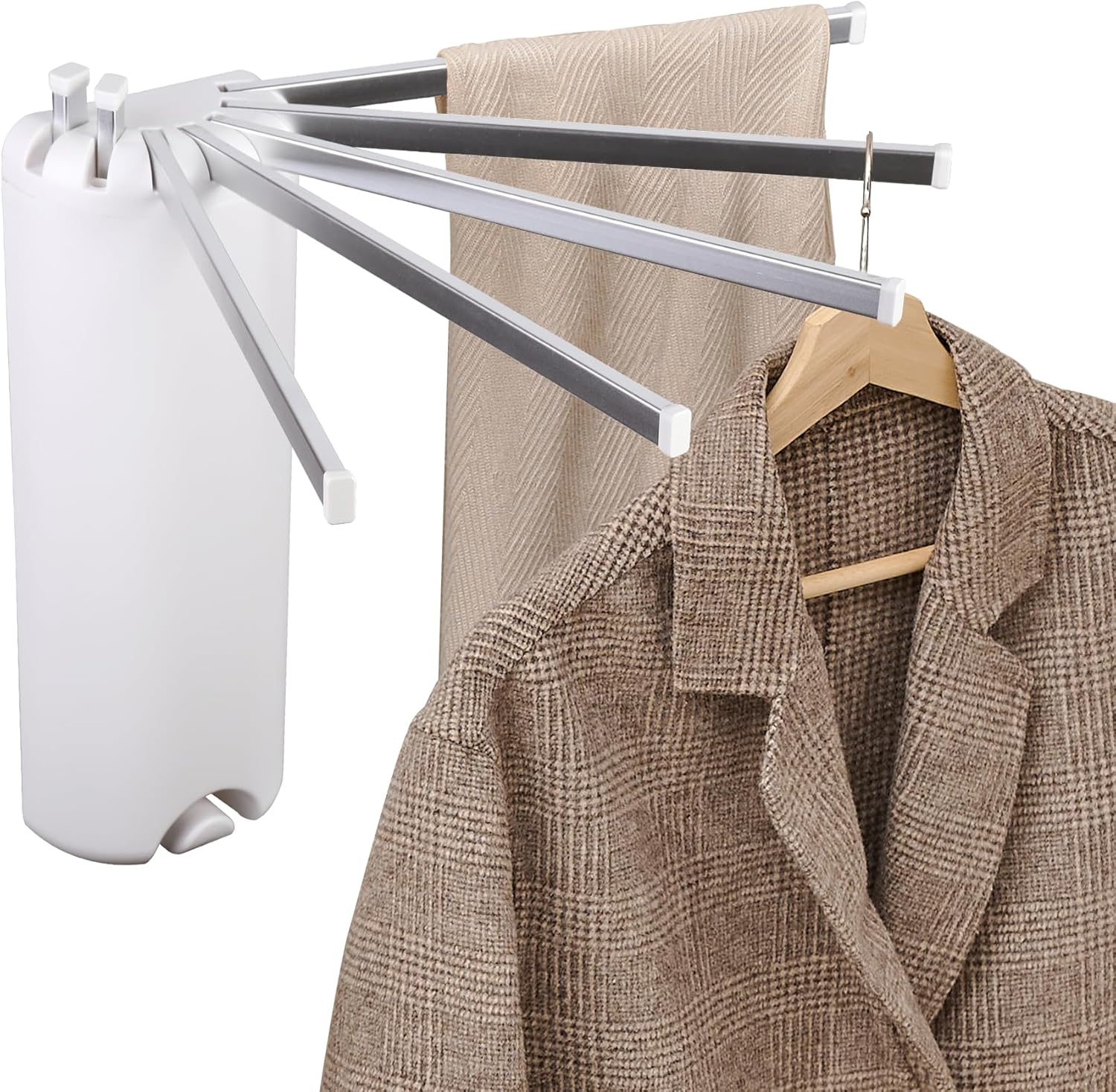 Wall Mounted Clothes Drying Rack Tripod,Foldable Drying Rack,Wall Mounted Dryer Rack Clothing,Over The Door Drying Rack for Laundry Bedroom Household Aluminium