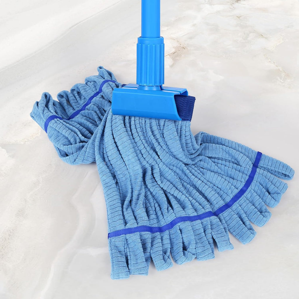 Large Microfiber Tube Mop Heads,Heavy Duty Mop Head,Highly Absorbent,Commercial Mop Head Replacement,Wet Mop Heads Replacement,for Hardwood, Tile, Laminate Floors (Blue)