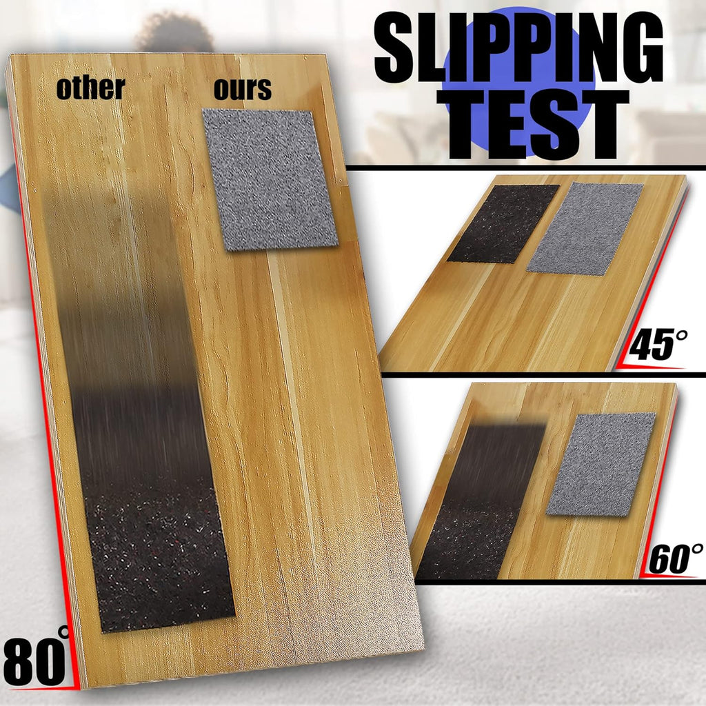 Non Slip Rug Pad Grippers - 5x8, 1/4" Thick, Felt + Rubber Double Layers Area Carpet Mat Tap, Provides Protection and Cushioning for Hardwood or Tile Floors