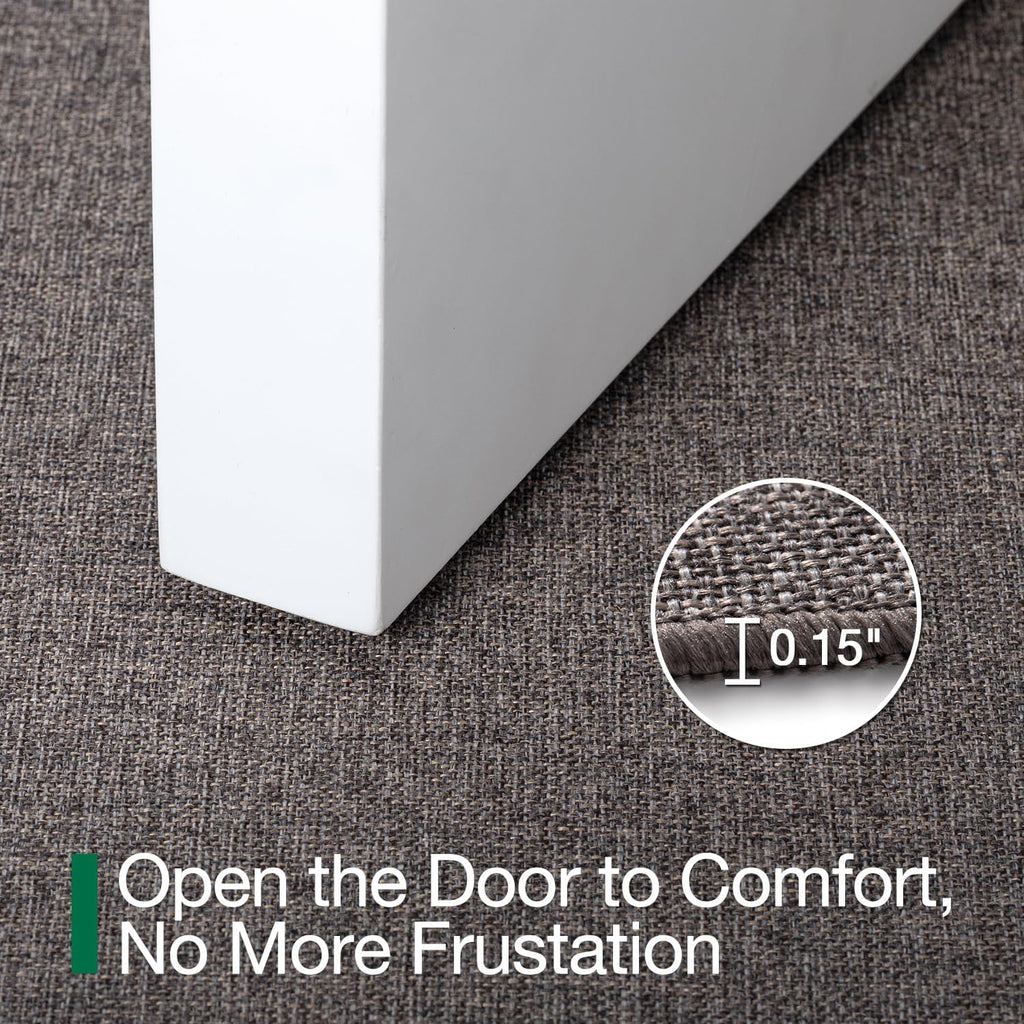 LUMI Ultra Thin Door Mat for Entryway,48"x72" Low Profile Non Slip Rubber Backing Indoor Doormat, Easy Clean Welcome Entrance Mat for Inside House, Patio, Brown