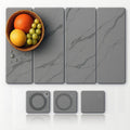 Large Stone Drying Mat for Kitchen Counter24"x16" , Misty Gray,Diatomaceous Earth Quick Dry Foldable Dish Drying Mat, Eco-Friendly Minimalist Design for Modern Homes (Gray, Large)