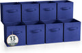 Sorbus 13 Inch Collapsible Fabric Storage Cubes - Sturdy Foldable Baskets with Handle - 8 Organizing Bins for Clothes, Toys, Books - Shelves, Closets