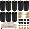 TURSTIN 8 Pack 3 Inch Plastic Furniture Legs with M8 T-Nuts Screws Tapered Sofa Couch and Chair Legs Replacement Furniture Legs for DIY Projects Sofas Coffee Tables Dressers Beds