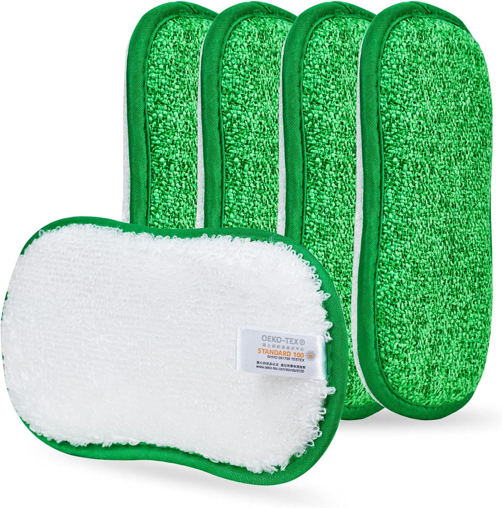 Kitchen Dish Sponge Scrubber Non Scratch, Dishcloth No Odor Reusable Washable Multipurpose Scrub Pads Sponges Heavy Duty for Dawn Dish Soap Cleaning of Sink Pans