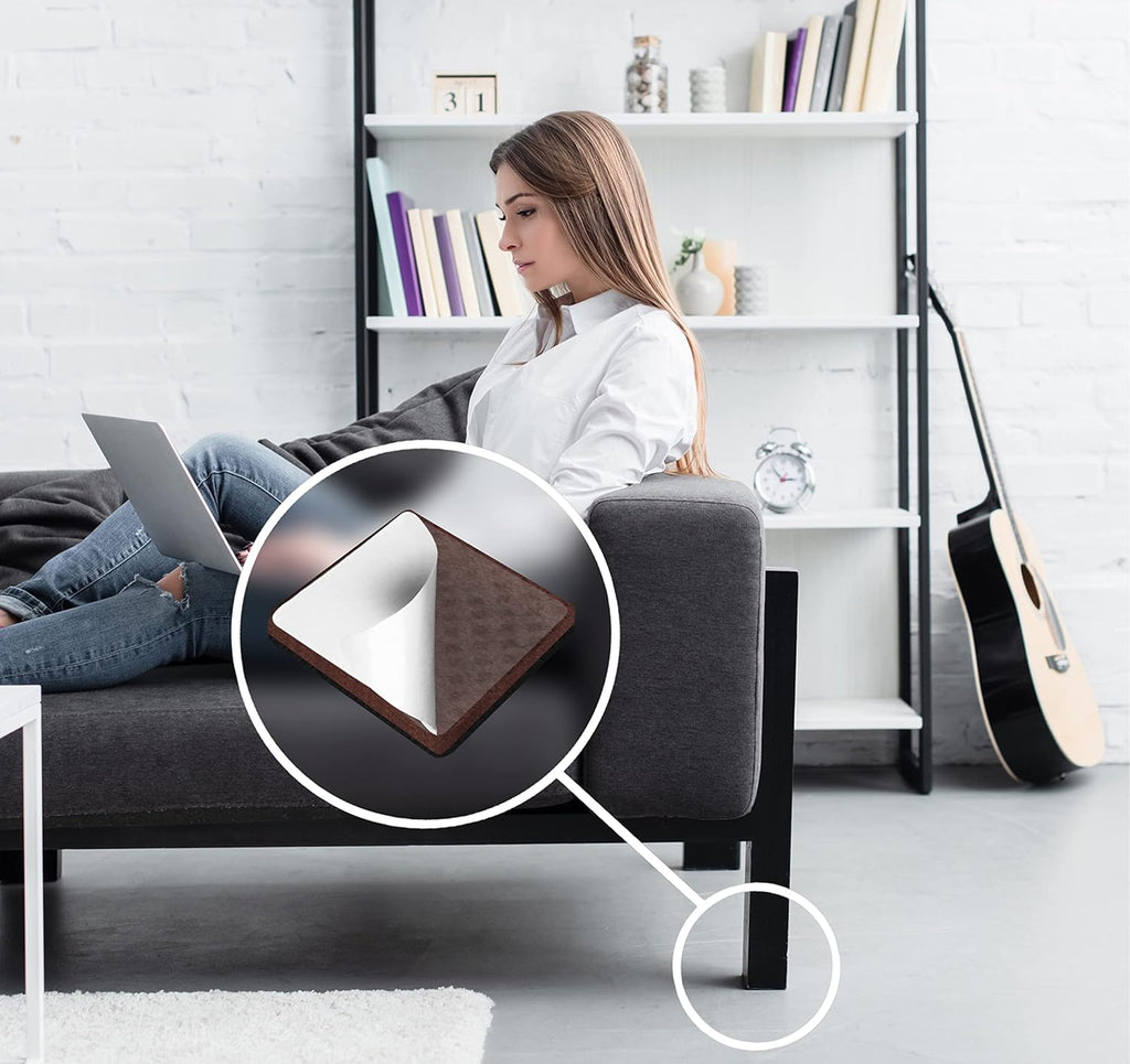 Slipstick GorillaPads Non Slip Furniture Pads/Gripper Floor Protectors (Set of 4) 3 Inch Square Self Adhesive Rubber Stoppers for Furniture Legs, CB155