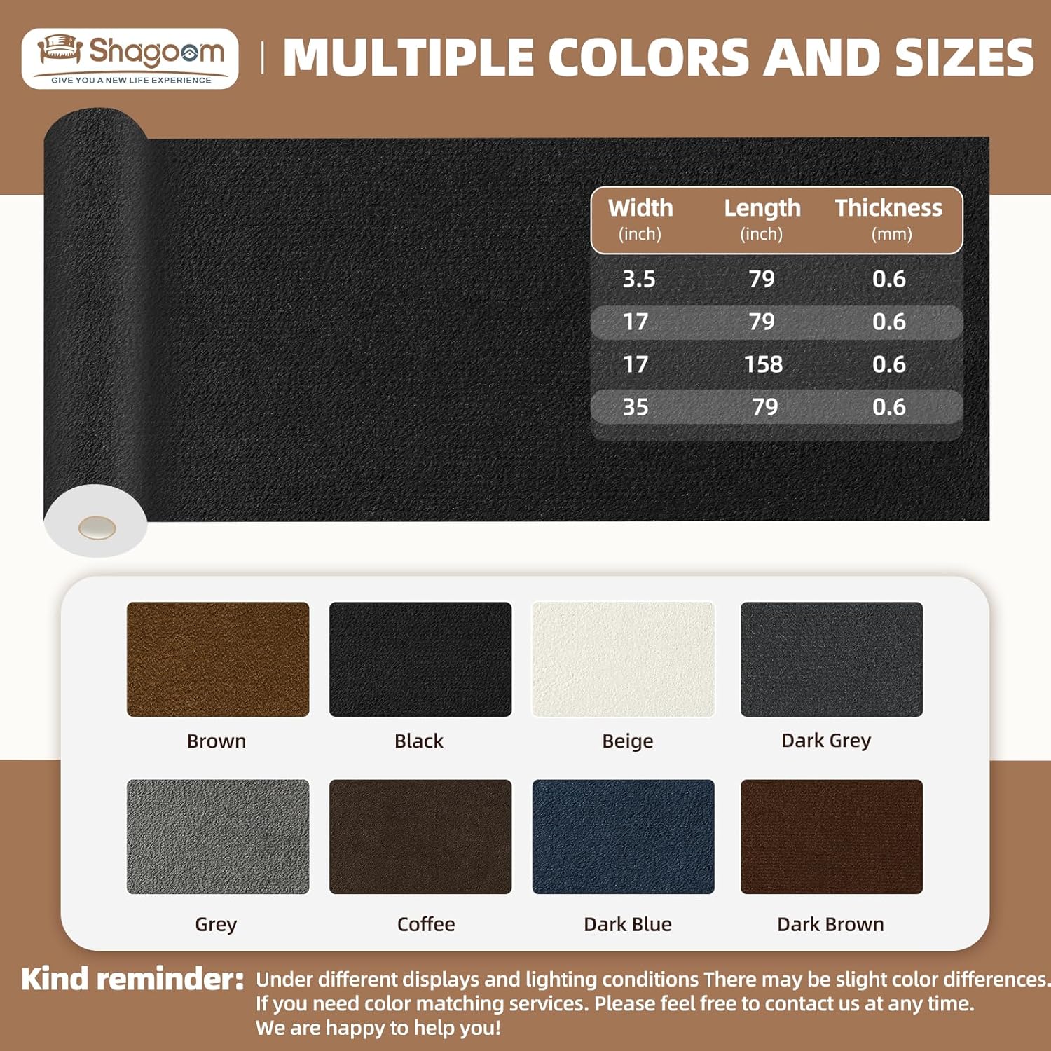 Suede Repair Patch, 35X79 Inch Fabric Large Repair Tape, Self-Adhesive Patches for Furniture, Sofa, Car Interior, Shoes, Hand Bag, Clothing (Coffee, 35X79 Inch)