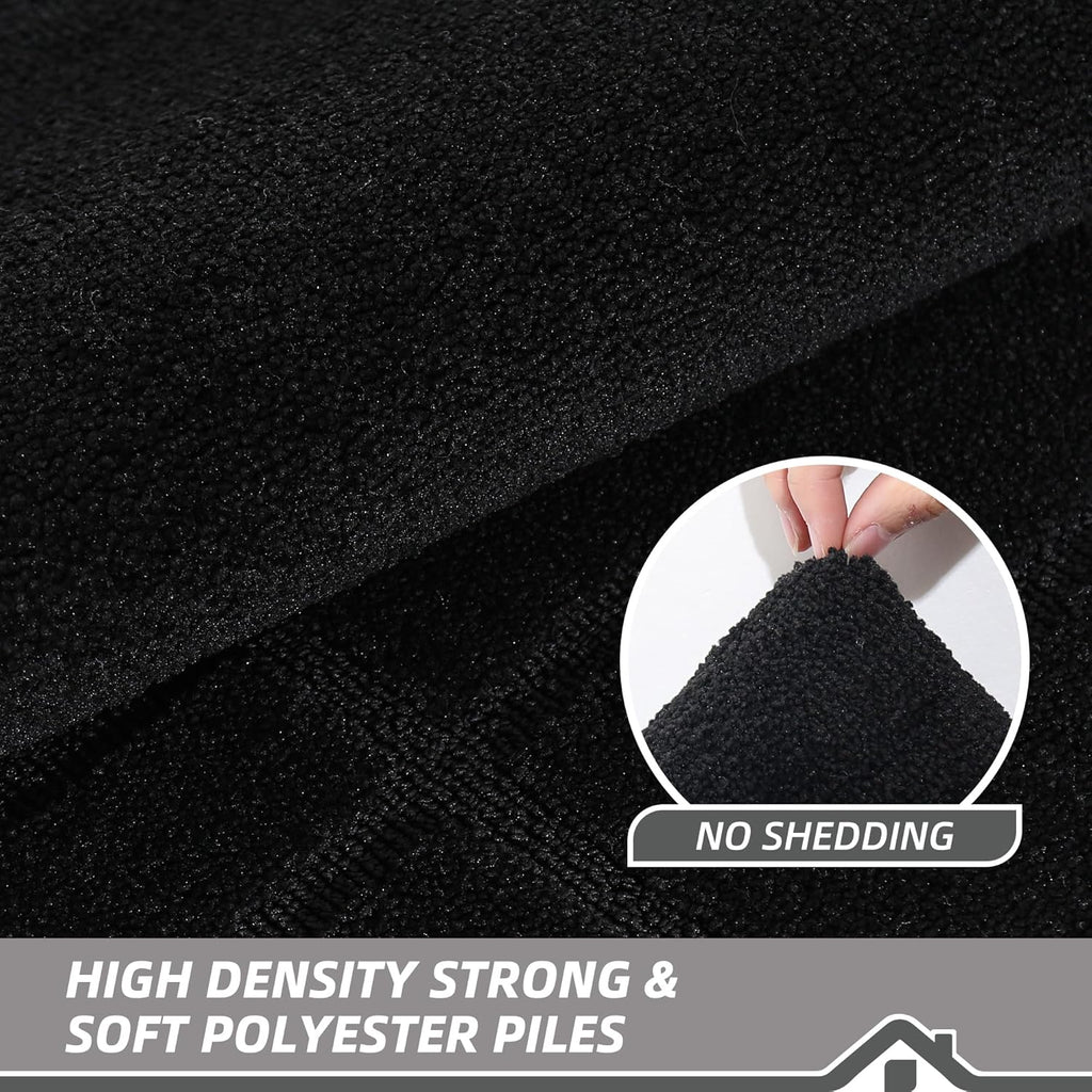 BEQHAUSE Door Mat 24" x 60", Non-Slip Door Mats Indoor Entryway Rugs Washable Low-Profile Absorbent and Stain Resist Floor Mats, Dog Door Mat for Front Back Door, Muddy Wet Shoes & Paws, Black