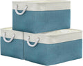 TheWarmHome Storage Baskets for Organizing - Extra Large 3 Pack 17x14x10 inch Storage Bins for Shelves Closet Nursery Bathroom Bedroom Baby Clothes Dog Toy Home Organization (White & Green)