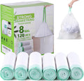 8 Gallon Trash Bag 120 Count, Unscented Strong Drawstring Garbage Bag Fit 30 Litter Trash Can, for Kitchen, Bathroom, Bedroom, Office ( Green )