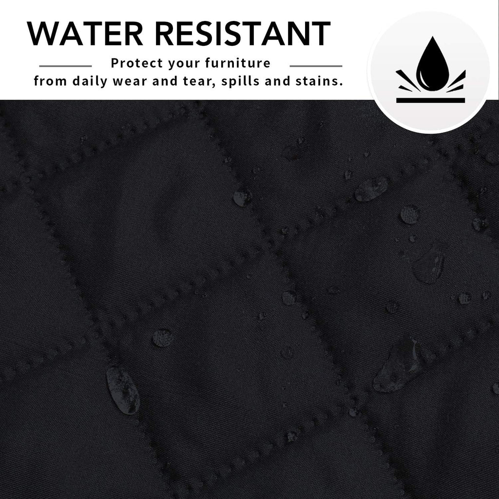 Easy-Going L Shape Sofa Slipcover - Reversible Sectional Couch Cover - Furniture Protector for Pets & Kids (Small, Black/Black)