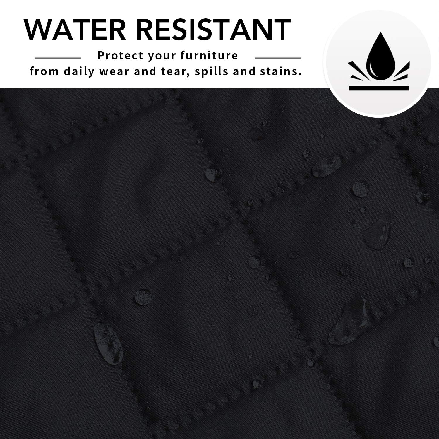 Easy-Going L Shape Sofa Slipcover - Reversible Sectional Couch Cover - Furniture Protector for Pets & Kids (Small, Black/Black)
