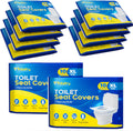 Toilet Seat Covers Disposable Flushable Travel Pack of 100 XL-Disposable Toilet Seat Covers-Biodegradable Paper-Kids Men Women Adults Toiletries-Airplane Camping Travel Essentials Accessories