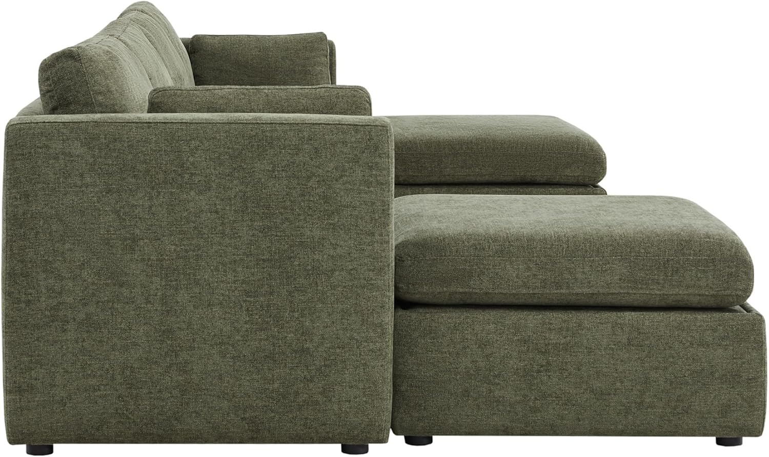 CHITA Oversized Modular Sectional Sofa, FSC Certified U Shaped Couch with Reversible Chaise Modular Sectional Couch,146 inch Width, 6 Seat Modular Sofa with Storage Ottomans, Moss Green