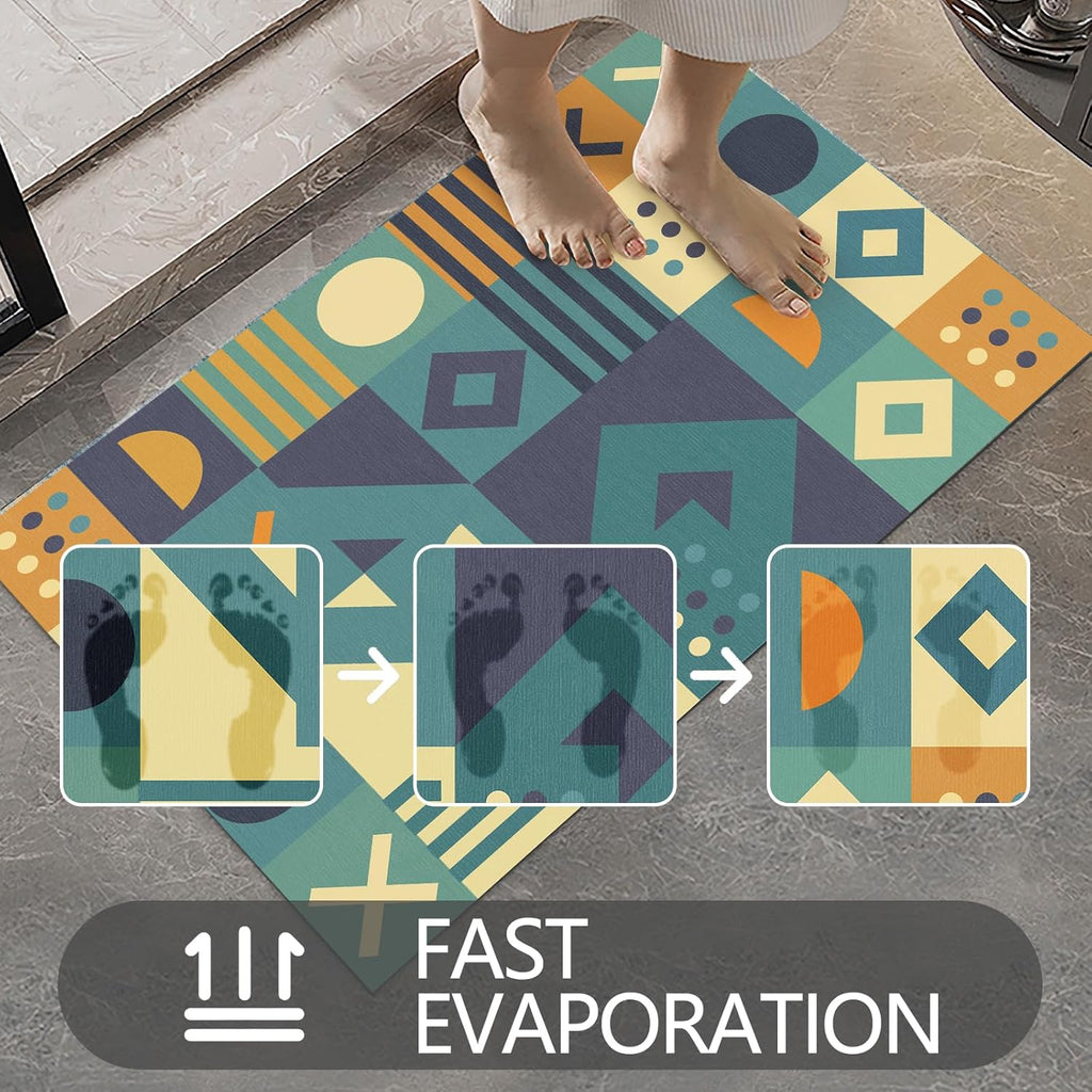 Ultra Thin Door Mat Indoor Entrance, 1/10 in Thin Door Mats for Inside Entry, Non-Slip Rubber Backing Washable Doormat, Fade Resistant, Absorbent, Low Profile Dirt Trapper, 30"X17"