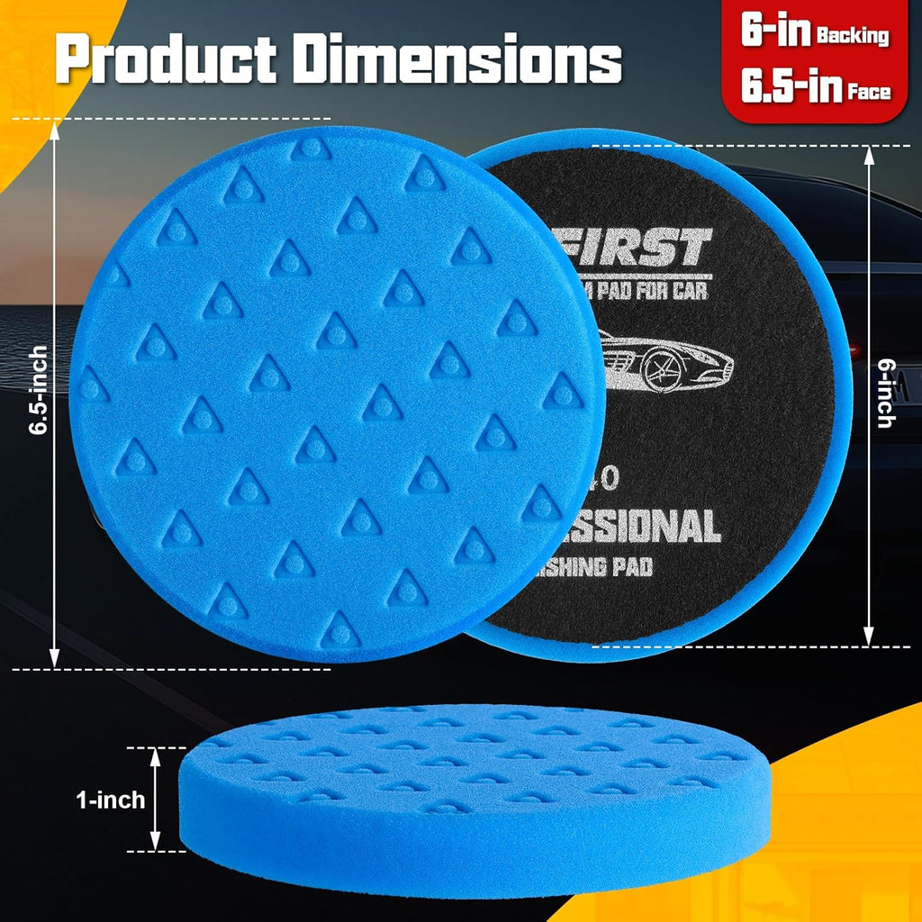 8 Pcs Buffing Polishing Pads, 6 Inch Polishing Pads, Car Compound Buffing Sponge Pads and Woolen Pads Cutting Polishing Pad Kit for Car Buffer Boat Compounding, Polisher & Waxing