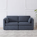 CHITA Small Modular Sectional Fabric Sofa Set, Extra Comfty Loveseat Cloud Couch, FSC Certified Modular Sectional Couch for Living Room, 78 inch Width,2 Seat Modular Sofa, Blue