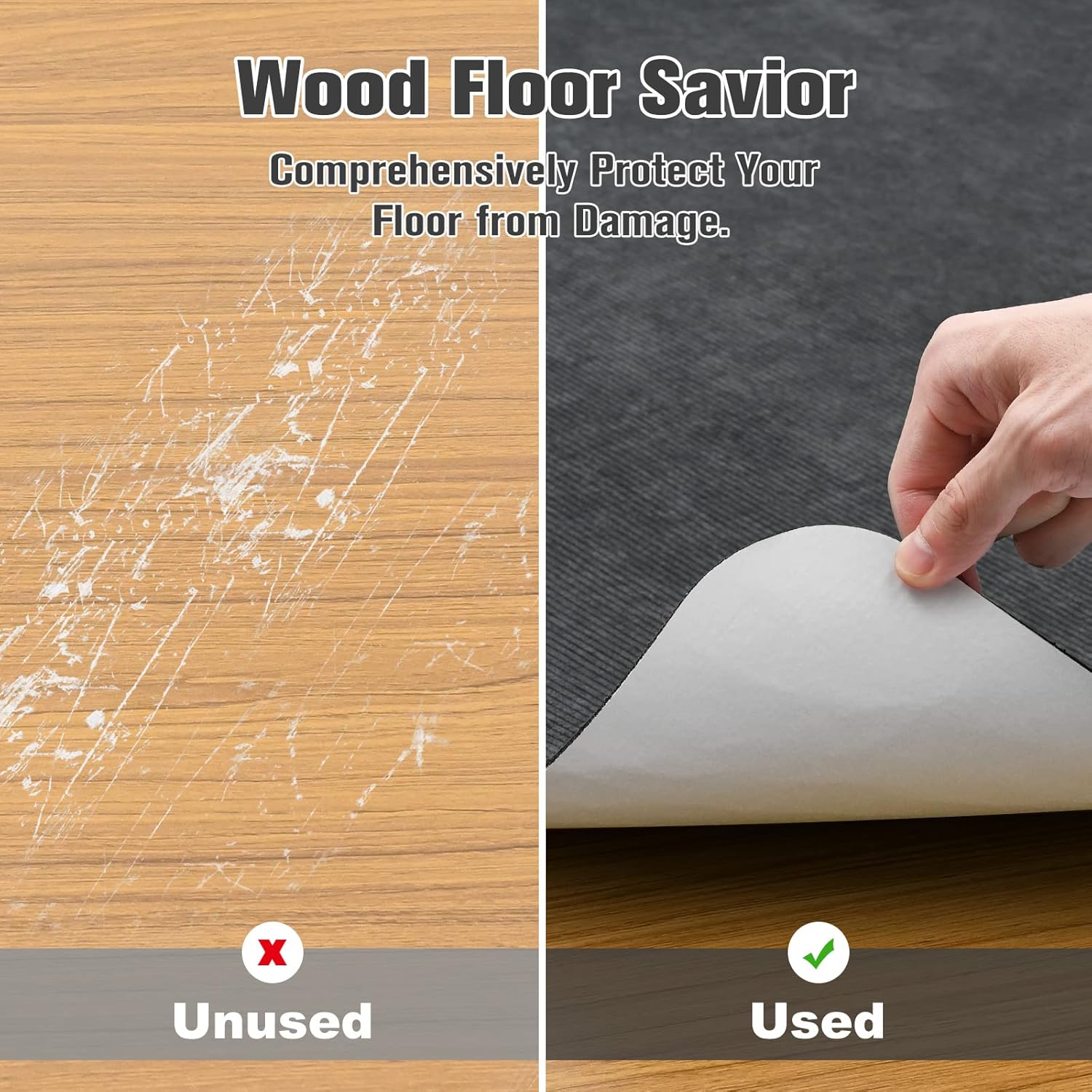 Placoot Office Chair Mat for Hardwood Floor & Tile Floor 55"x35" Desk Chair Mat for Rolling Chairs Electrostatic Adsorption Large Anti-Slip-Recyclable Material Floor Mat for Office/Home with Lip