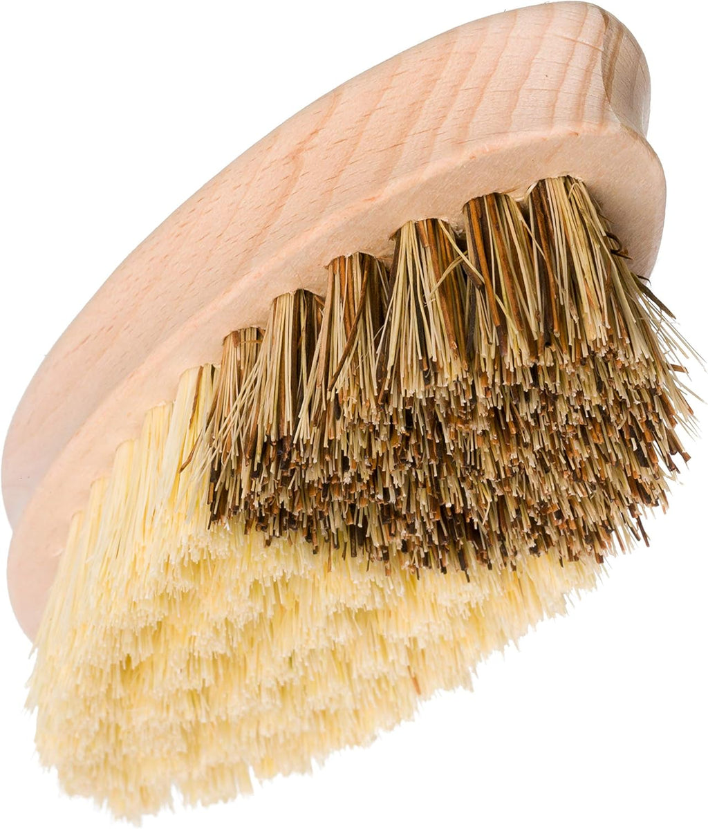 REDECKER Hard and Soft Side Vegetable Brush, Set of 2, Beechwood Handle, 2 Different Bristle Strengths for Cleaning Delicate Vegetables, 5-1/4-inches - Wooden Vegetable Brush, Made in Germany