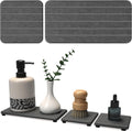 3PCS Stone Drying Tray, Stone Soap Tray, Water Absorbing Stones Trays for Sink, Fast Dry Diatomite Stones Sink Mat, Used for Hand Soap,Sponge,Toothbrush Holder in Bathroom Counter and Kitchen Sinks