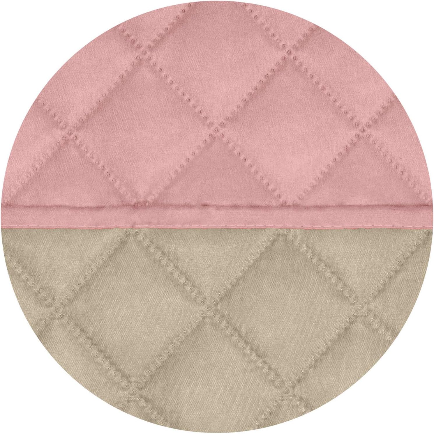 PureFit Reversible Quilted Sofa Cover, Water Resistant Slipcover Furniture Protector, Washable Couch Cover with Non Slip and Elastic Straps for Kids, Dogs, Pets (Oversized Recliner, Pink/Beige)