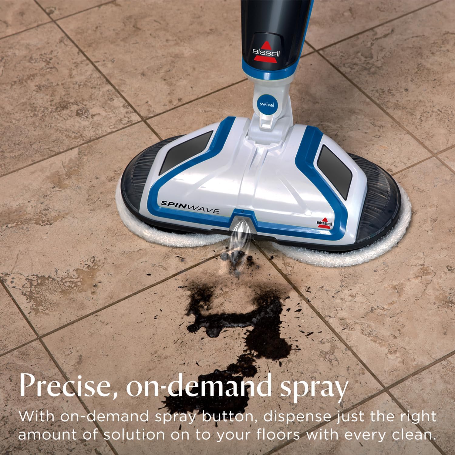Bissell® SpinWave Hard Floor Expert Corded Spin Mop Cleaner with Washable mop Pads for Sealed Hard Floors, 20393