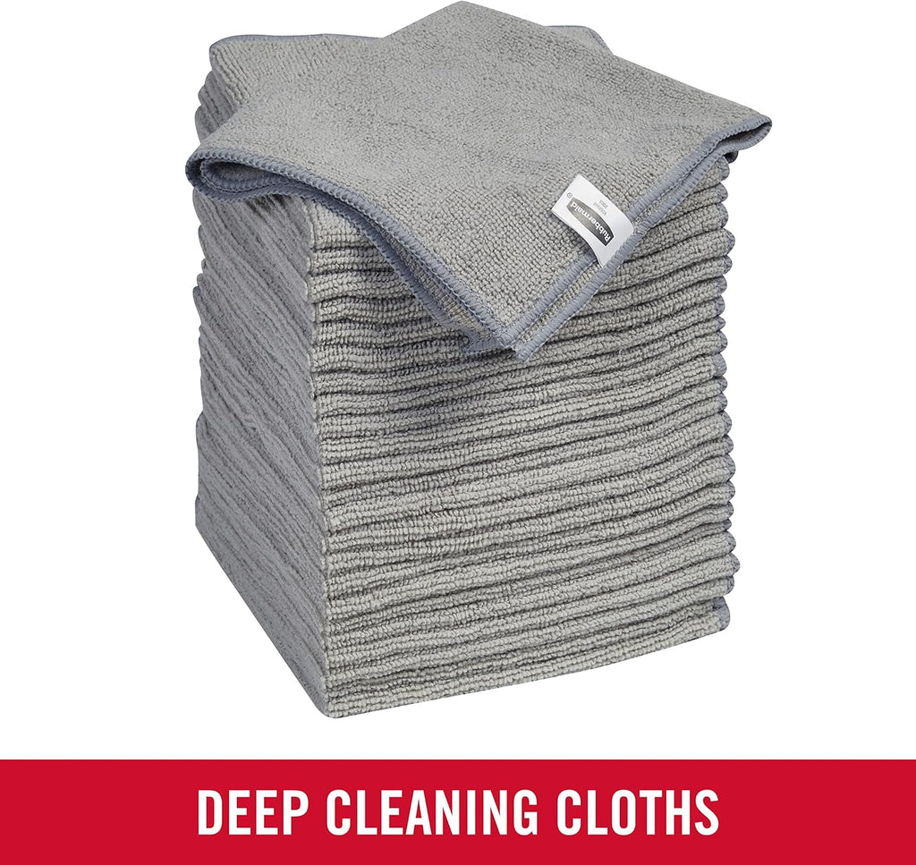 Rubbermaid All Purpose Microfiber Cleaning Cloth Towels, 12"x12", Non-Scratch, Reusable/Washable for Cleaning/Wiping/Polishing for Home/Kitchen/Car (Pack of 300)