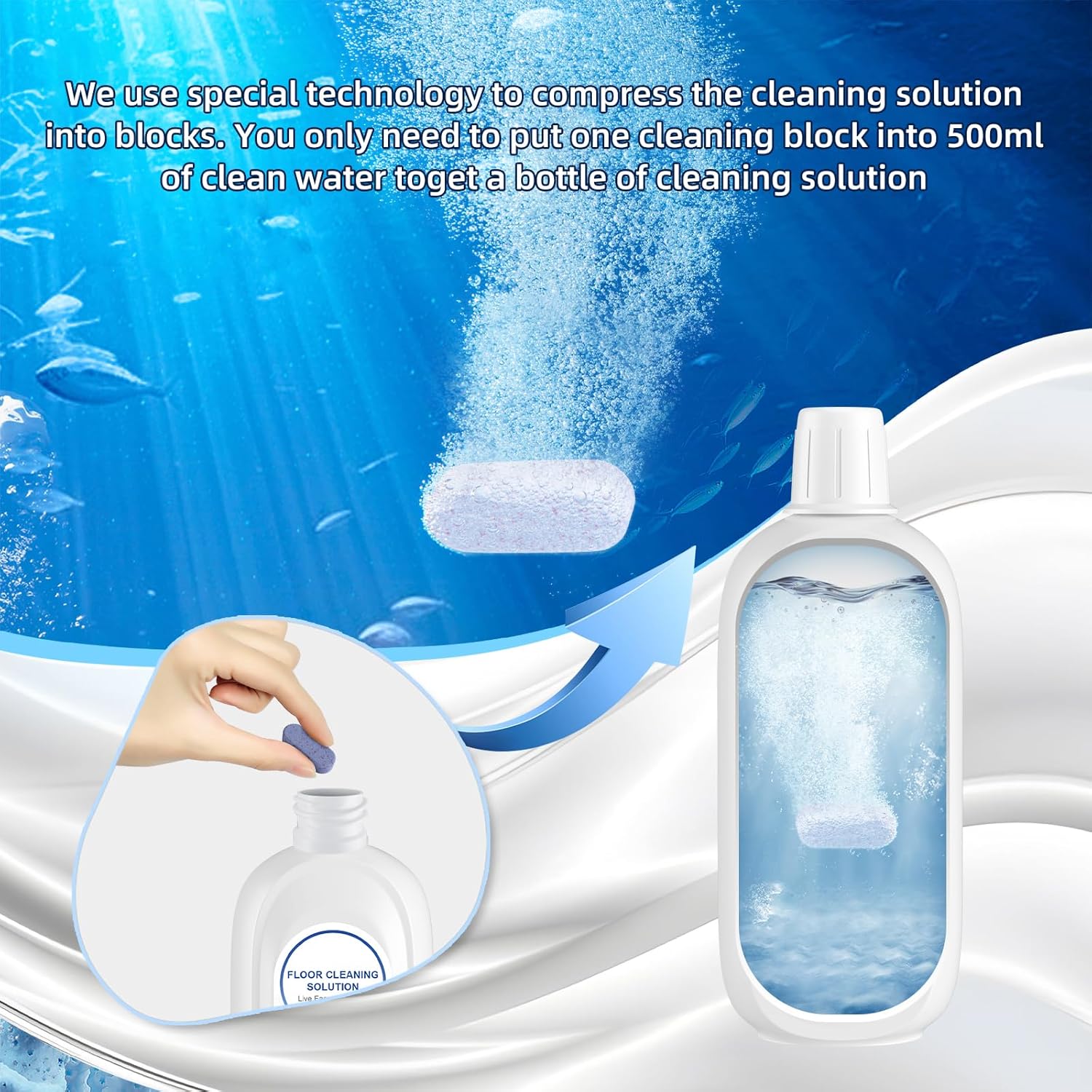 5 Bottles Compatible with Tineco Cleaning Solution 500ml Per Bottle Lavender Scents Floor Cleaner Compatible with All Robot Vacuums with Mopping and Cordless Wet/Dry Vacuum (Lavender Scents)