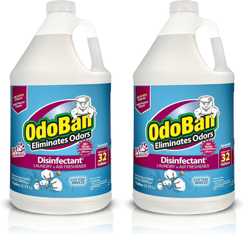 OdoBan Disinfectant Concentrate and Odor Eliminator, Made in the USA, Cotton Breeze Scent, 2 Gallons