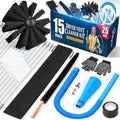 Sealegend 15-Piece 25-Feet Dryer Vent Cleaner Kit, Dryer Cleaning Tools, Omnidirectional Dryer Lint Vacuum Attachment, Dryer Vent Brush, Universal Vacuum & Dryer Adapters (Blue)