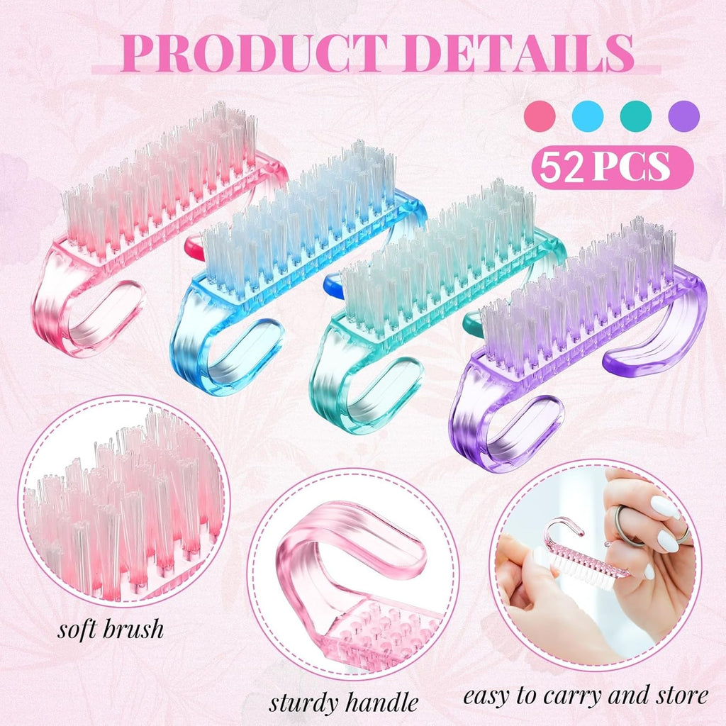 Patelai 100 Pcs Handle Grip Nail Brush Bulk Colorful Nail Scrubber Cleaner Fingernail Brushes Hand Toes Scrub Cleaning Brushes Pedicure Scrubbing Tool for Men and Women, Multicolor Brush